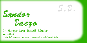 sandor daczo business card