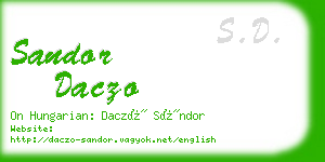 sandor daczo business card